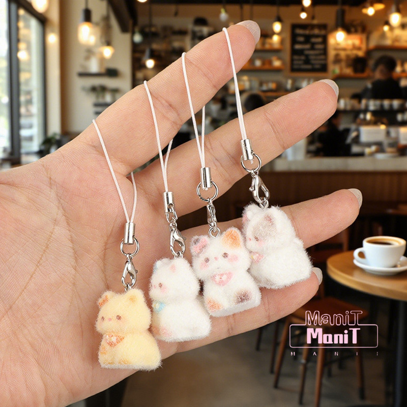 [MTech]สายคล้องโทรศัพท์รูปแมวเรซินสามมิติแบบห้อยกระเป๋าน่ารักพร้อมจี้รูปการ์ตูน