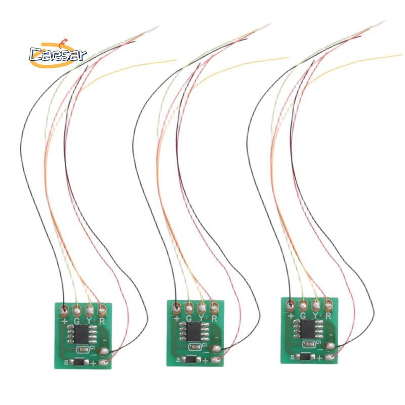 caesarA83 ชิ้น HO N Scale รุ่นแผงวงจรไฟฟ้าสัญญาณไฟจราจรรุ่น HO Scale รถไฟรถไฟ Miniatures