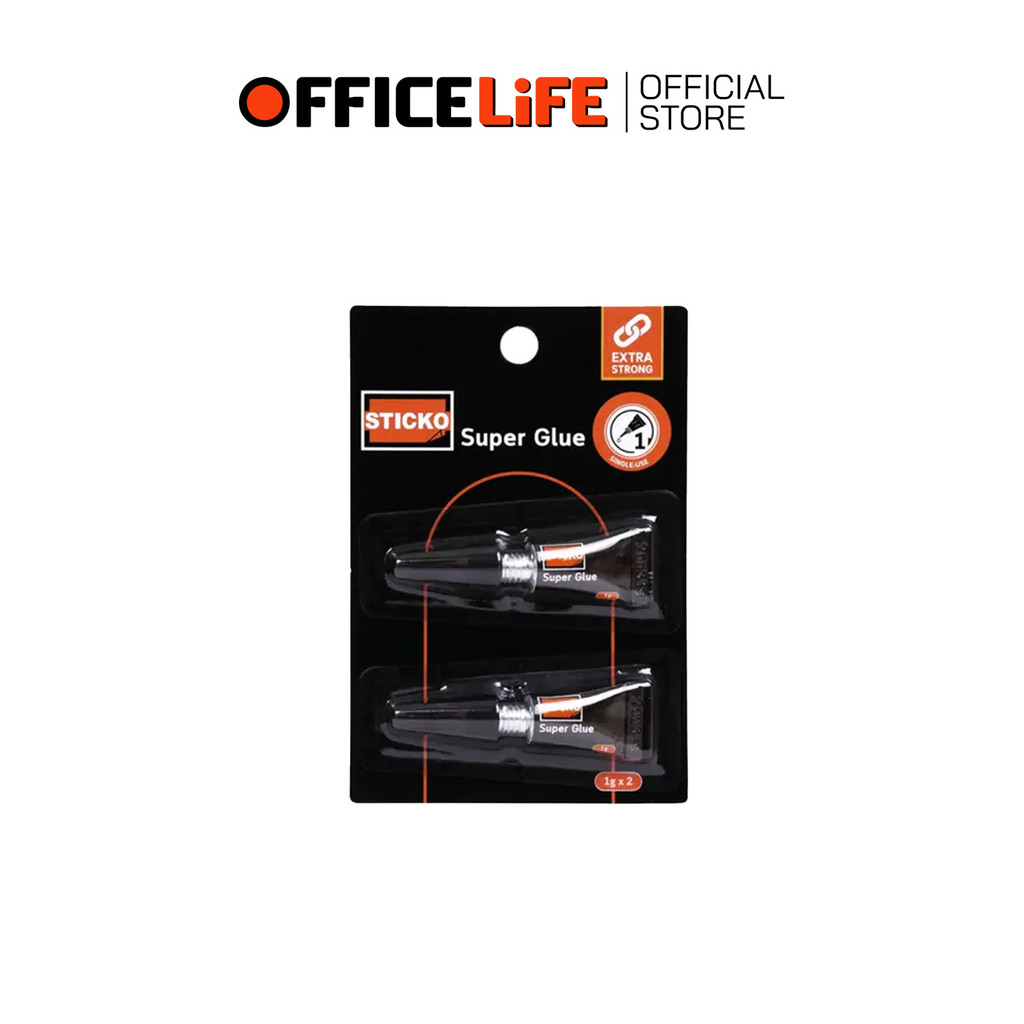 Elephant (ตราช้าง) กาว กาววิทยาศาสตร์ Sticko Super glue แห้งเร็ว แรงยึดติดสูง ขนาด 1 กรัม ( แพ็ค 2 ชิ้น )