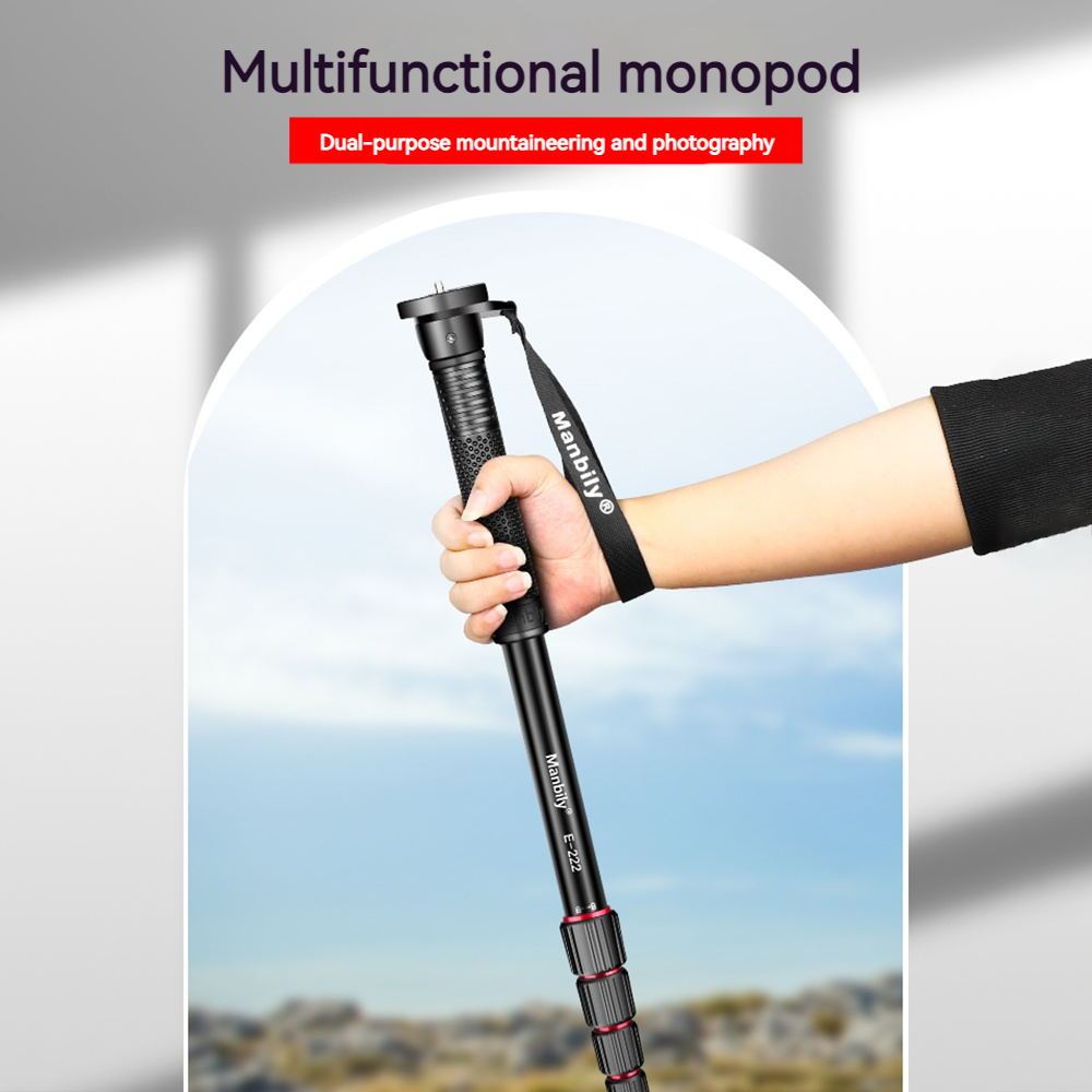 Toolwe-TH Manbily E-222 64.1 นิ้วกล้อง Monopod อลูมิเนียมอัลลอยด์ 5 ส่วน 5 กก./11lbs โหลดความจุ 1/4i