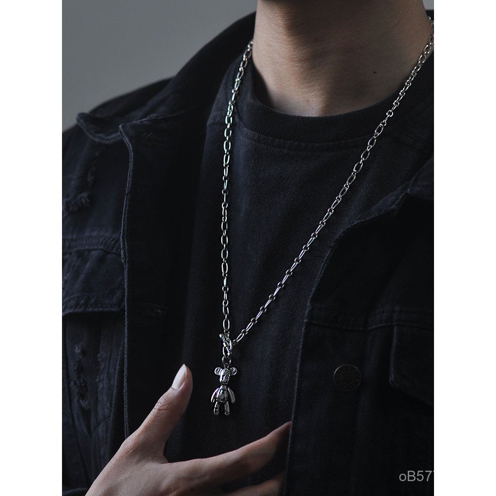 Retro All-Match S925 สร้อยคอเงินสเตอร์ลิงอุปกรณ์เสริม High-End เสื้อกันหนาว Hip-Hop อินเทรนด์ผู้ชายผ