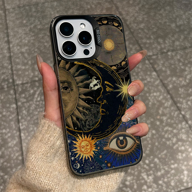 เคสไอโฟน11 แฟชั่นเรโทรดวงตาดวงจันทร์อ่อนนุ่ม สำหรับ IPhone 17 11 16 12 15 14 13 Pro Max XR X XS Max 14 8 7 15 16 Plus