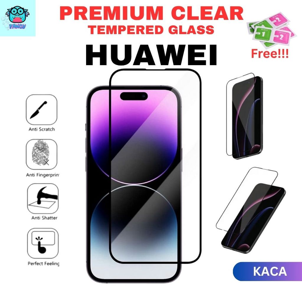 พรีเมี่ยม HD Clear Huawei Nova 5T,3i,2i,2Lite,3,3E,4,4E,7,7i,7SE,P40,P30,Y9Prime,Y9S,Y6P กระจกนิรภัย