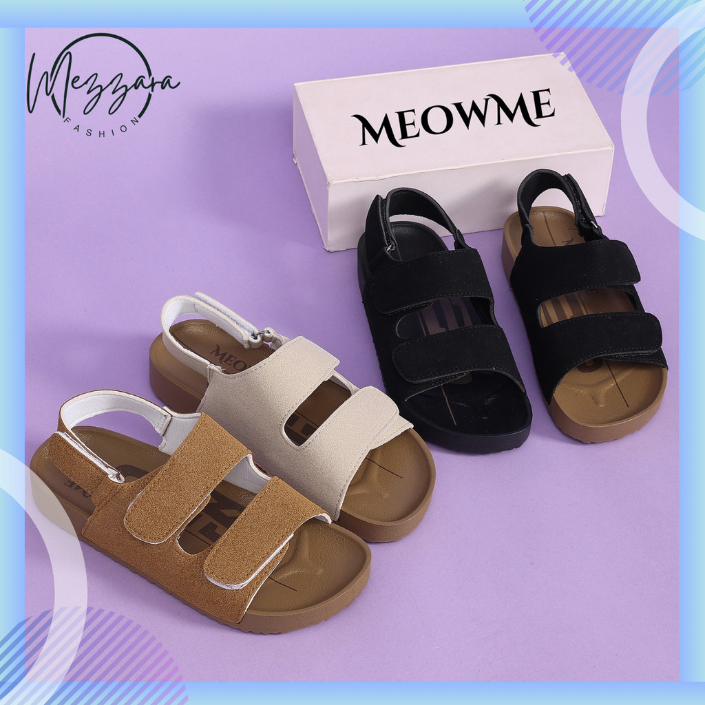 MeowMe New Trending Soft suede strap รองเท้าแตะผู้หญิง 2025 Kasut Wanita Gaya Terbaru 2025 Tapak Lem