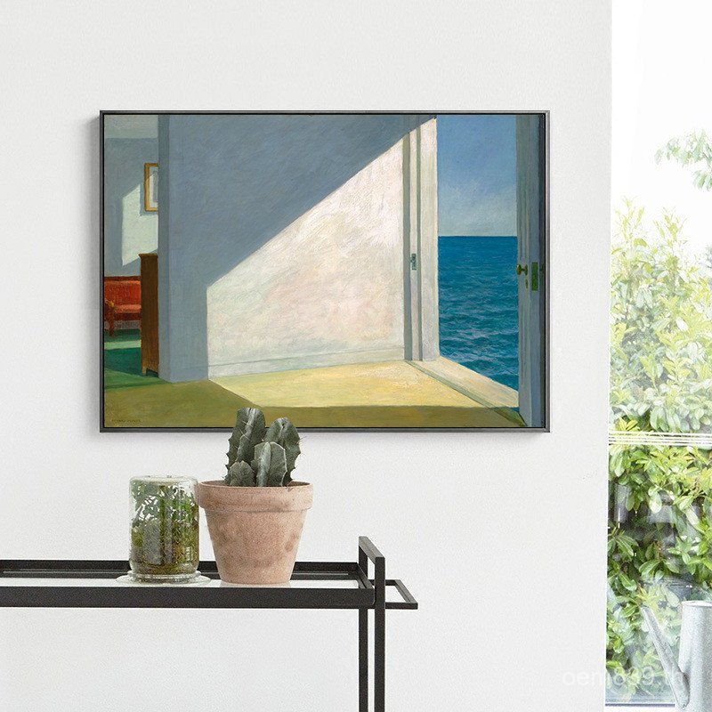 Hopper ทางเดิน Entrance Art ภูมิทัศน์ภาพวาดพื้นหลังภาพวาดตกแต่งแขวนภาพวาดภาพจิตรกรรมฝาผนัง Edward ห้