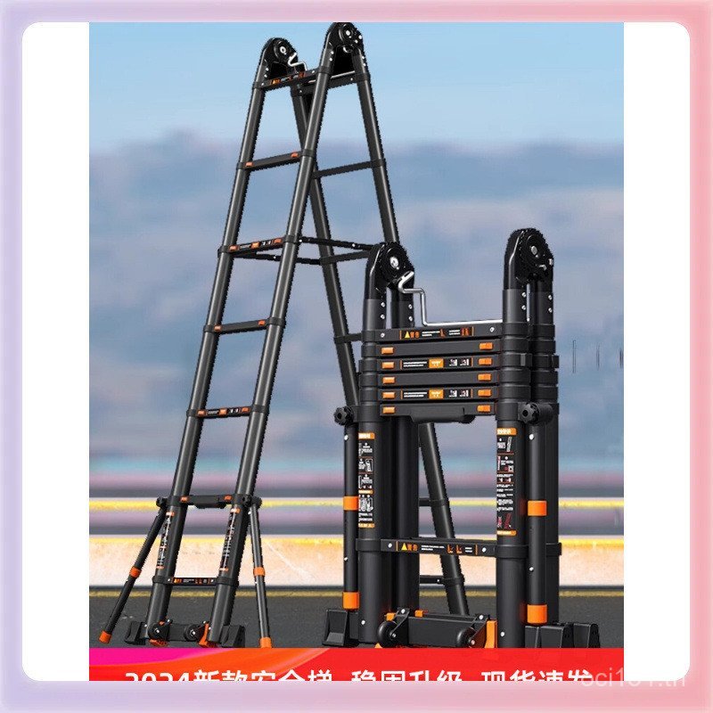 3YK บันไดพับยกอลูมิเนียมหนาในครัวเรือนแบบพกพา Herringbone บันได Retractable วิศวกรรมมัลติฟังก์ชั่น M