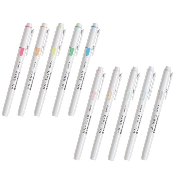 KIRE-NA Highlighters (10-pack) Basic/Pastel Tone