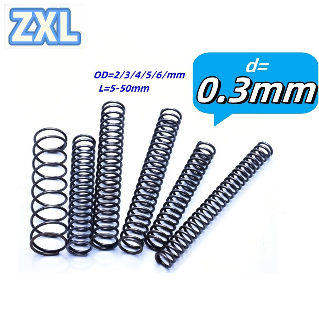65Mn Spring Steel Compression Spring d0.3mm * OD2-6mm Strong Pressure Return Spring Compression Spri