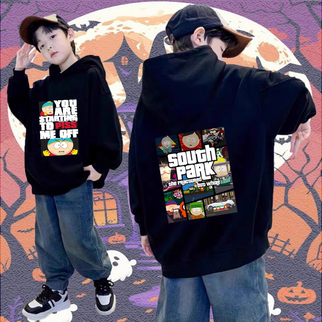 GTA x South Park Kids Hoodie | Cartoon Theme Print | เสื้อฮู้ดเด็ก ผ้าฝ้าย ลายอนิเมชั่น ขนาด 120–150CM