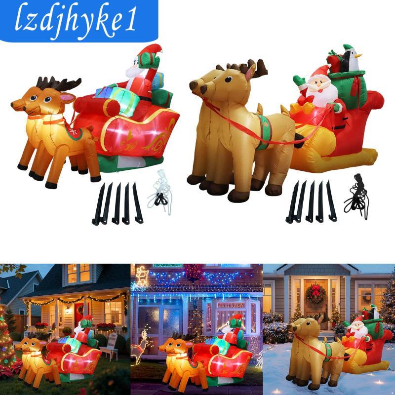 [Lzdjhyke1] คริสต์มาส Inflatable Santa Blow up Xmas Decor เครื่องประดับยักษ์แปลกใหม่พร้อมกล่องของขวั