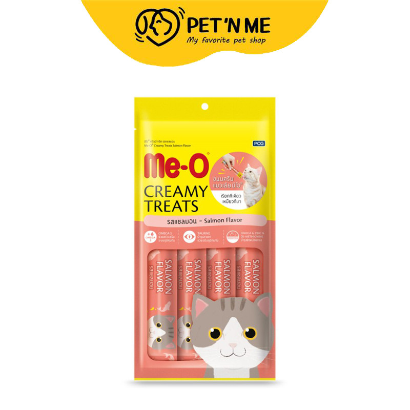 [จัดส่งจากคลัง] ME O Creamy Treats ขนมครีมแมวเลีย รสแซลมอน 15g. 4ชิ้น [8850477013698]