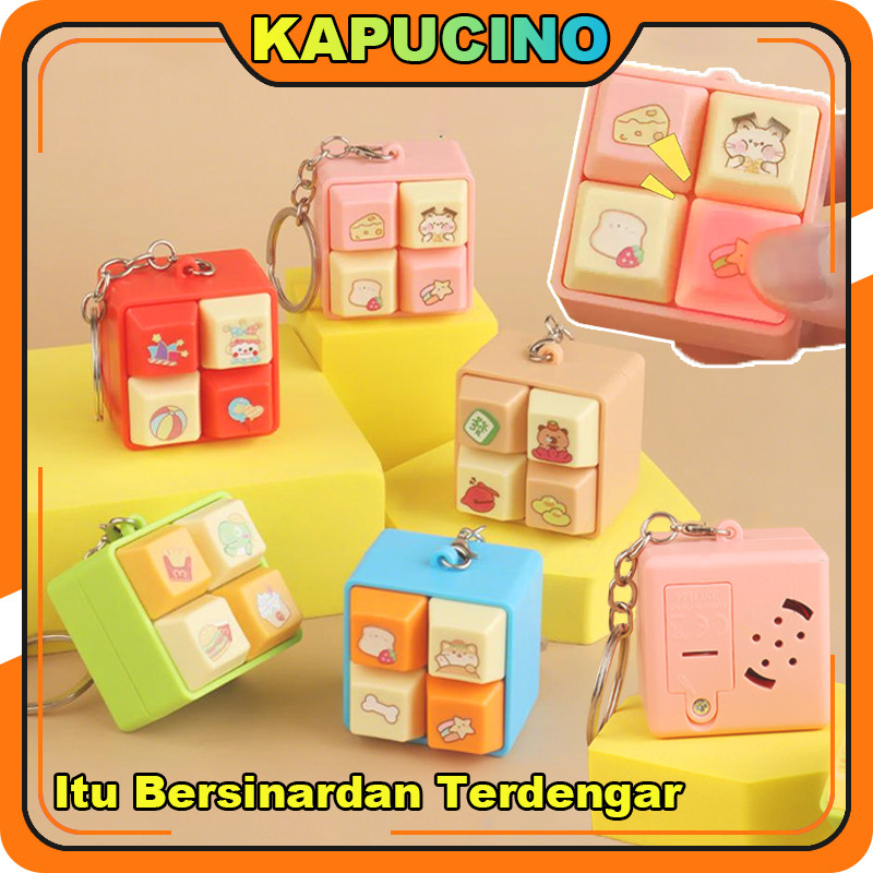 GANTUNGAN คีย์บอร์ด Fidget พวงกุญแจพวงกุญแจ Fidget คีย์บอร์ด ASMR Mini Digital Mechanical พวงกุญแจ K