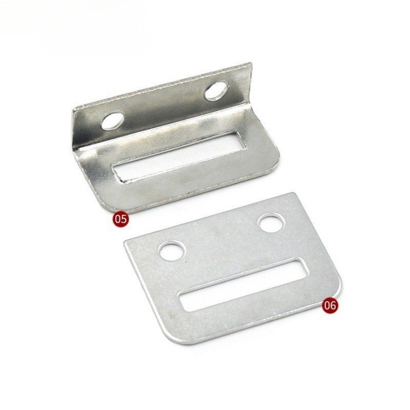 N6RS แบนเหล็กแผ่นเฟอร์นิเจอร์ล็อคแผ่นมุมรหัส L-Shaped ประตูตู้หยุดแผ่นพาร์ทิชันสนับสนุน Pin Stop 38A