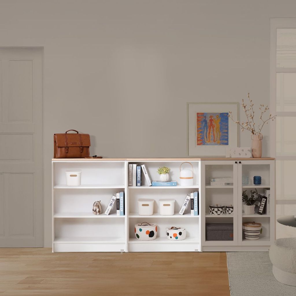 SB Design Square Trixx Cabinet 80 cm (Shelf (x2)+Top) White  แบรนด์ SB FURNITURE