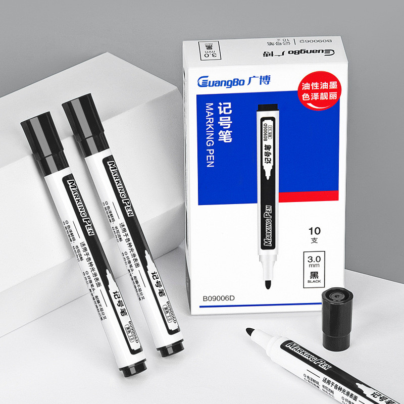 Guangbo ขนาดใหญ่-ความจุ Oily Marker ปากกาขนาดใหญ่หัวสีดํา Marker Quick-Drying Logistics MARKER ปากกา