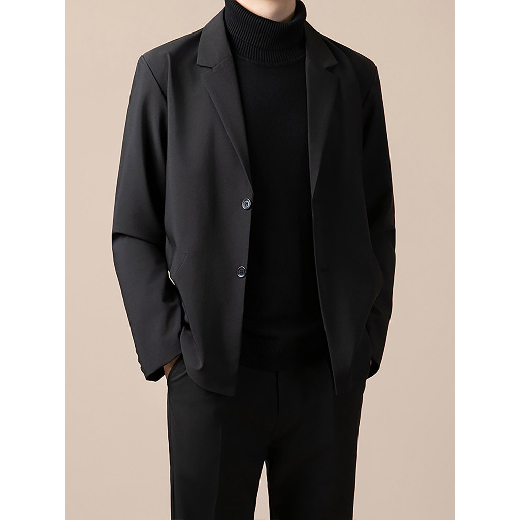 blazer ผู้หญิง blazer เกาหลี เสื้อสูทผู้ชายแบบเกาหลี ต่อต้านริ้วรอย หลวมสบายสำหรับฤดูใบไม้ผลิและฤดูใ