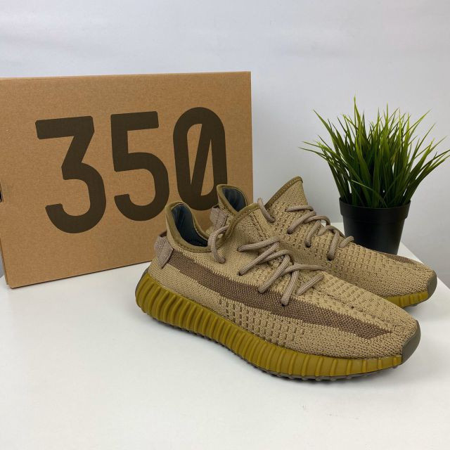 ขายร้อน YeZZY Boost 350 V2 Earth ผู้ชายผู้หญิงรองเท้าผ้าใบ Unisex สีน้ําตาล