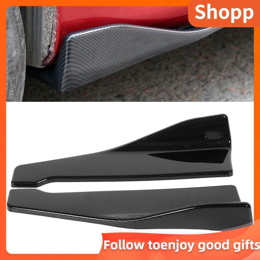 Shopp Shopp ด้านข้างกระโปรง Rocker Splitters 2 ชิ้น Universal Lip Winglet Wing คาร์บอนไฟเบอร์สไตล์ 1