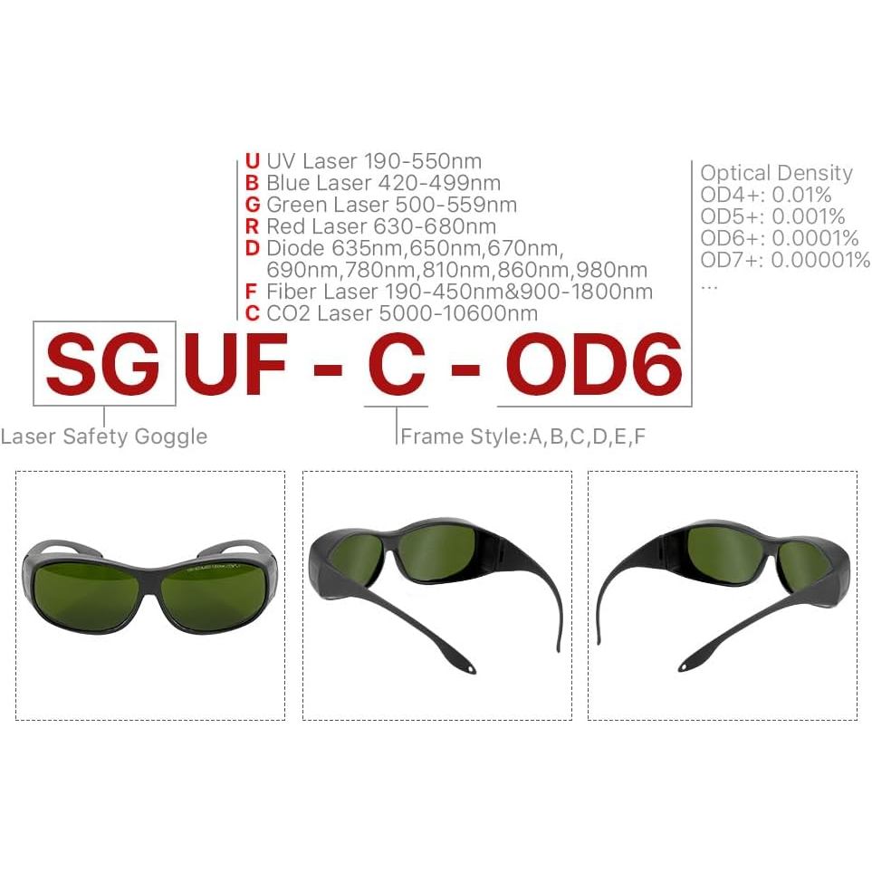 Cloudray CE 1064nm Laser Safety Goggles Protective Glasses Shield Protection Eyewear For YAG DPSS Fi