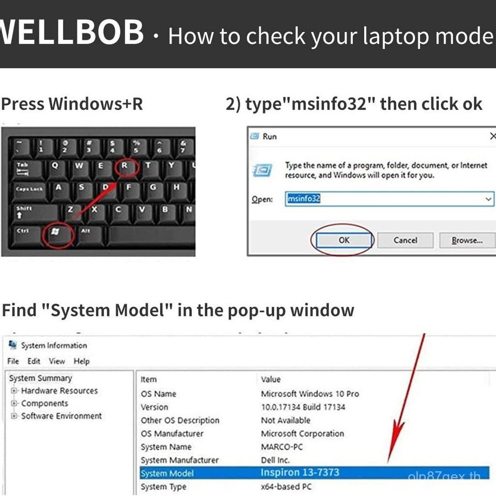 ยี่ห้อใหม่เหมาะสําหรับ DELL DELL 13-7373 7370 5370 F62G0 P87G P83G แบตเตอรี่แล็ปท็อป
