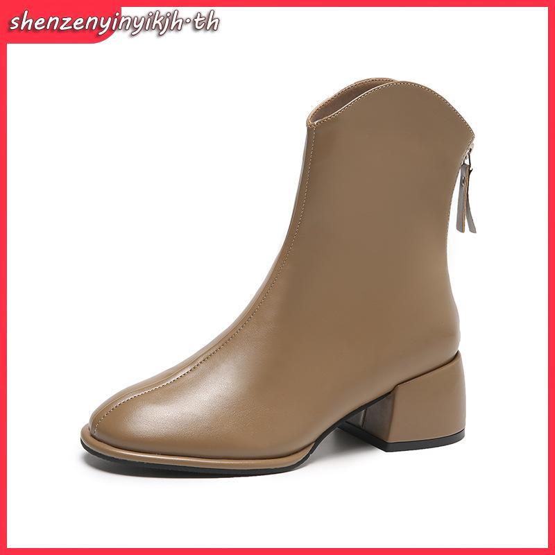 รองเท้าบูท ข้อสั้น หัวกลม ขนาดใหญ่ เบอร์ 34-43