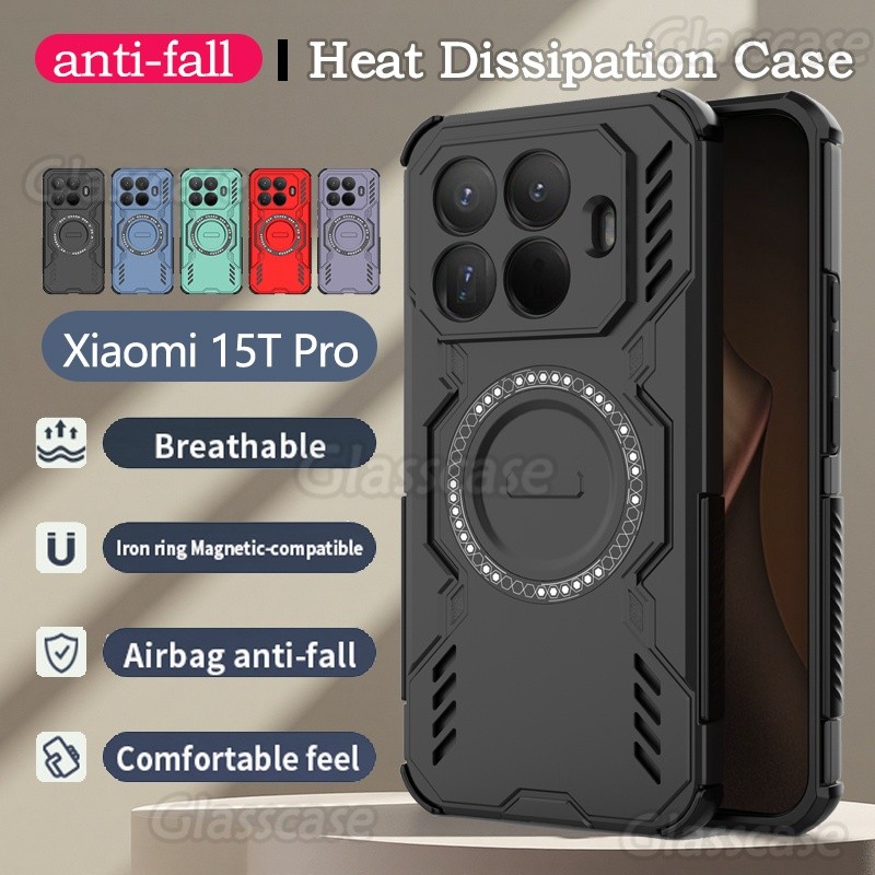 ปลอกสําหรับ Xiaomi 15 T Pro 15T 15TPro T15 Mi15T Pro Mi15TPro 5G 2025 Hollow การกระจายความร้อนเคสโทรศัพท์ป้องกันกล้องสี่มุมถุงลมนิรภัยกันกระแทกปกหลัง