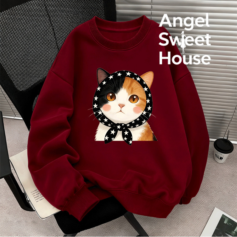 (จัดส่งตลอด 24 ชั่วโมง）Angel Official oversize ทันสมัย เกาหลี เสื้อแขนยาว หลวม เสื้อยืด  เสื้อ เสื้อคอกลม พลัสไซส์ Y245 ราคา ถูกที่สุด ดีลบีเคเค แกลเลอรีภาพที่ 4