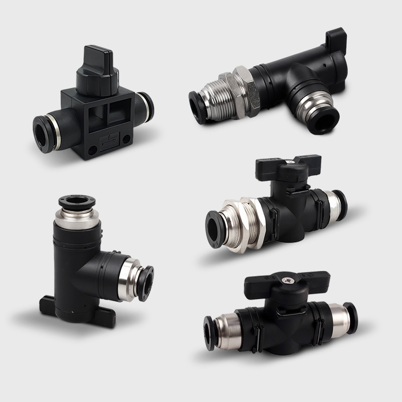 BUC/BUL/BUM/HVFF/BLM สวิตช์วาล์วมือ 4 6 8 10 12 มม.อะแดปเตอร์ท่อ Push-in อุปกรณ์เปิด/ปิดวาล์ว