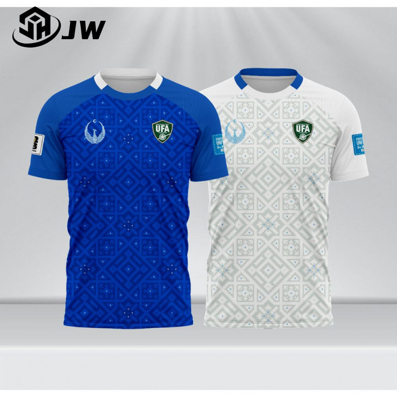 เสื้อยืดแขนสั้น World Cup One Quarter Finals 3D พิมพ์สีฟ้ารอบคอ