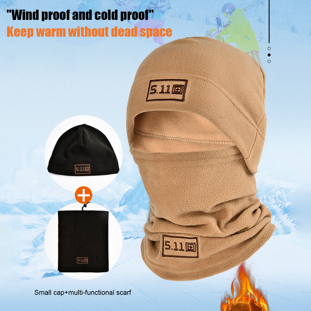 ฤดูหนาวขนแกะไหมพรมฮู้ดใบหน้าหน้ากากกีฬารถจักรยานยนต์ขี่จักรยานสกีหมวกผ้าพันคอ - รูปที่ 5