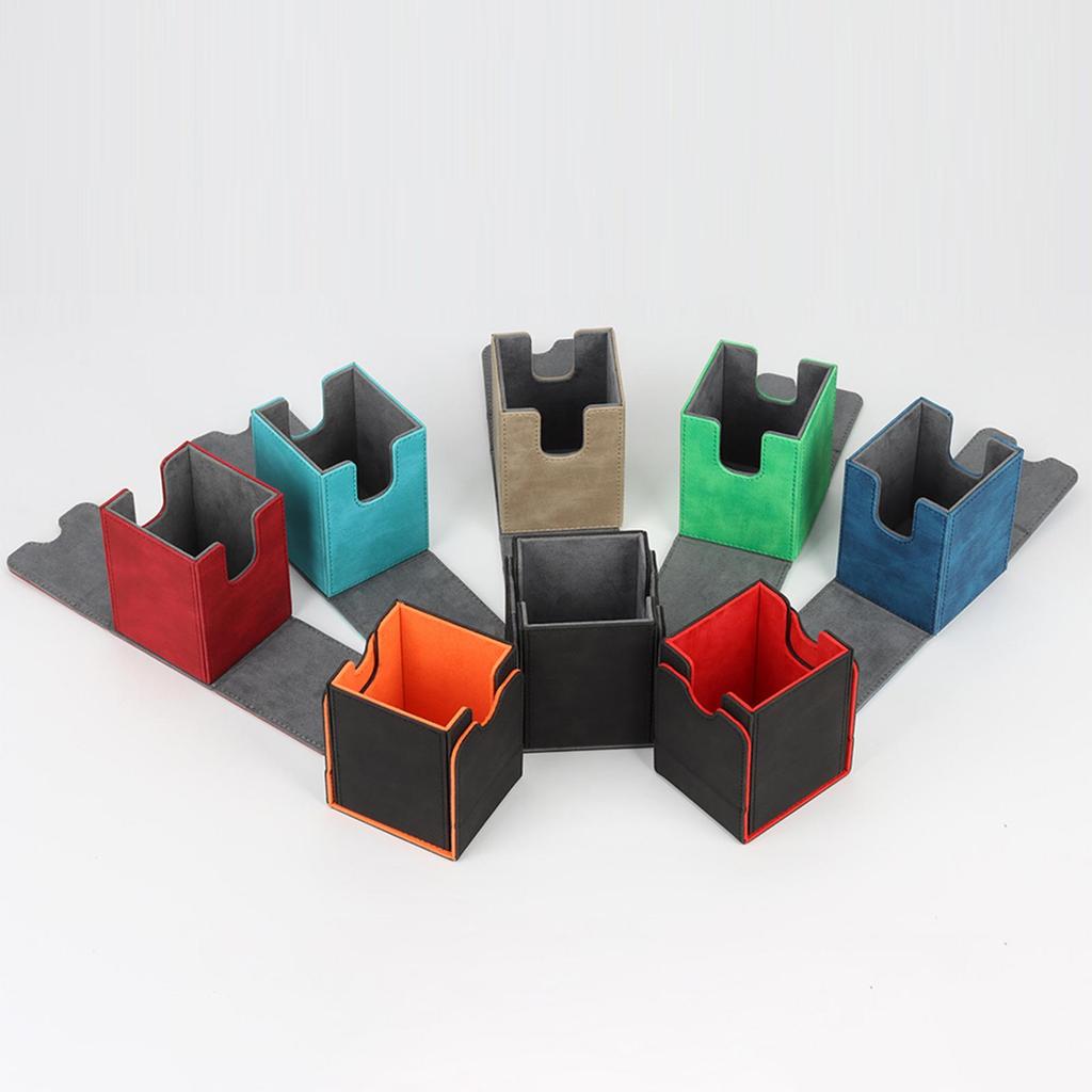 [arutoxalc] Leather Card Deck Case Large Capacity Card Saver Card Holder for Baseball Cards Game Car