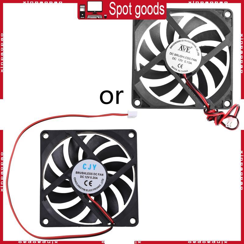 12V 2-Pin 80x80x10mm PC Computer CPU System Heatsink Brushless Cooling Fan 8010