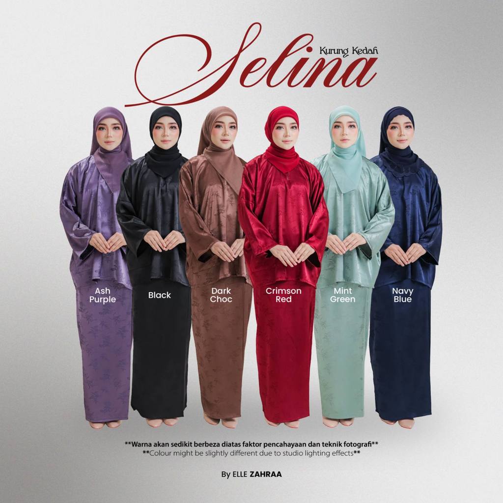 KURUNG KEDAH SELINA Baju Kurung Kedah Muslimah หลวมตัดผู้หญิงผู้ใหญ่สมัยใหม่