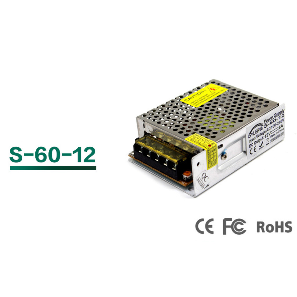 12V5A Switching Power Supply 12V60W ขนาดเล็ก Switching Power Supply Full Power LED แหล่งจ่ายไฟ 12V60