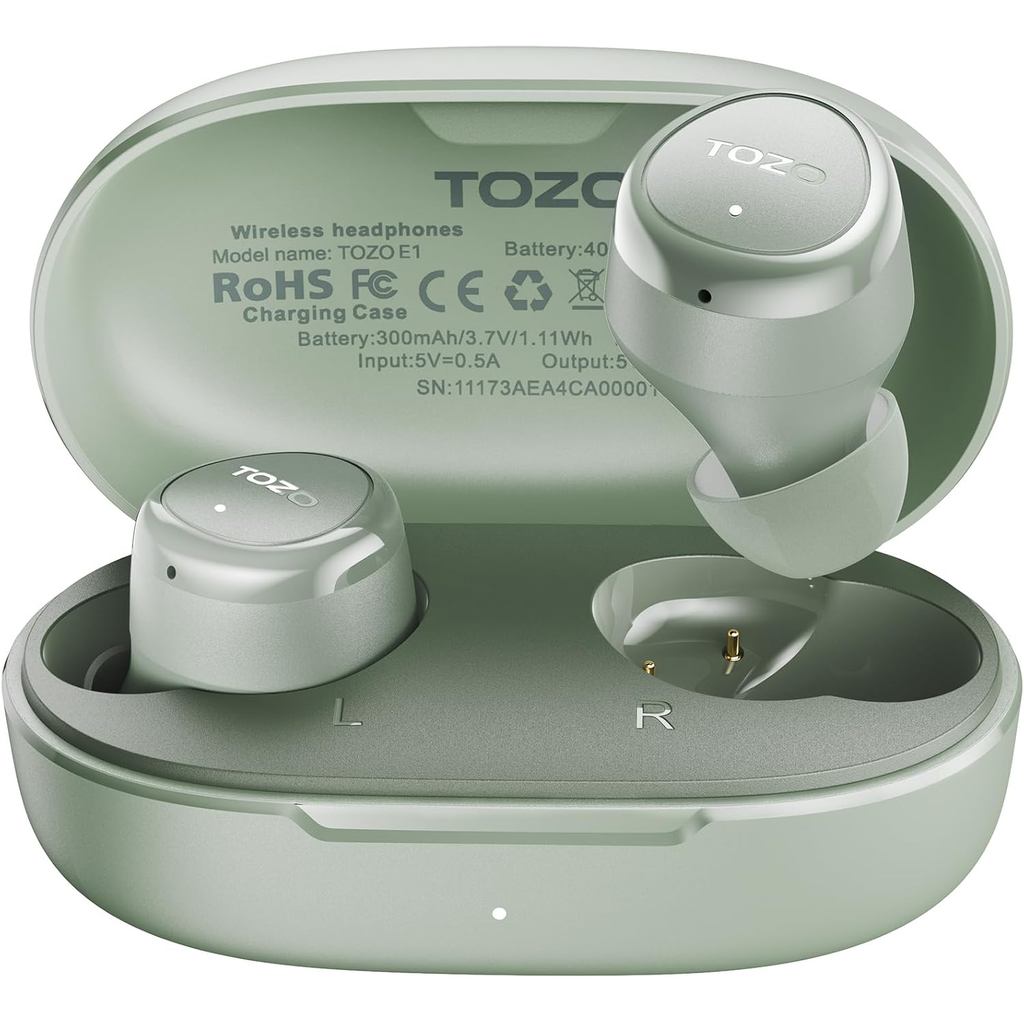 TOZO หูฟังไร้สาย Build in Mic Clear Calls Ergonomic Light น้ําหนักบลูทูธ 5.3 หูฟังชนิดใส่ในหูกันน้ํา