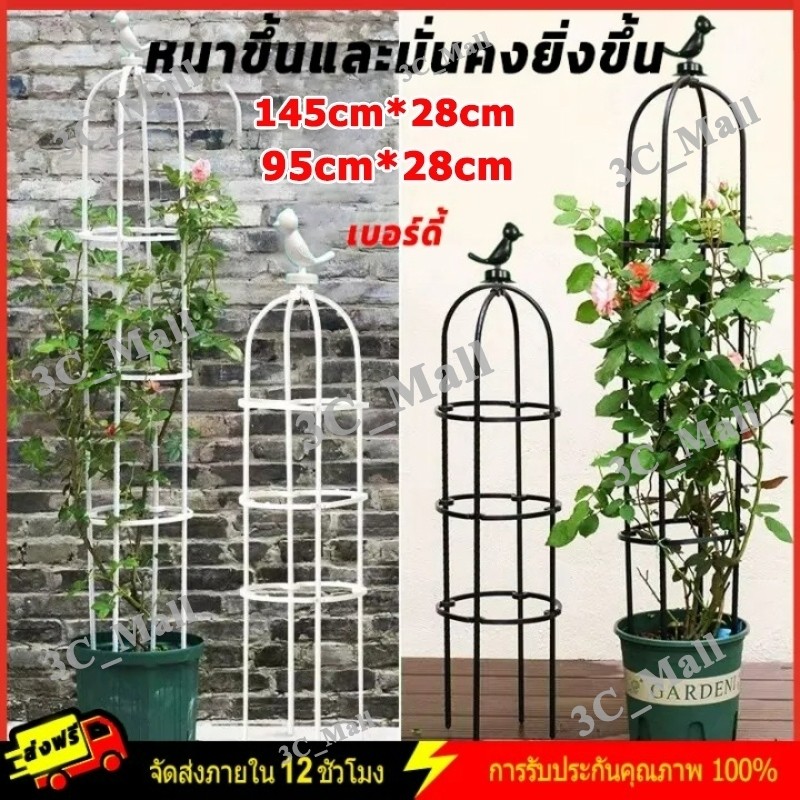 【จัดส่งในวันเดียวกัน】145cm*28cm โครงกุหลาบเลื้อย ซุ้มไม้เลื้อย เหล็กแข็งแรง ท่อเหล็กเคลือบ PE กันสนิม กระถางต้นไม