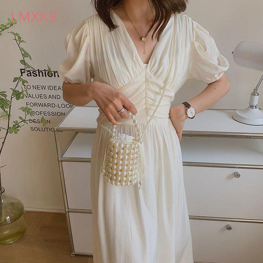 กระเป๋าคลัตช์หรูหราพร้อมไข่มุกและโซ่ Boho Chic แบบถอดได้