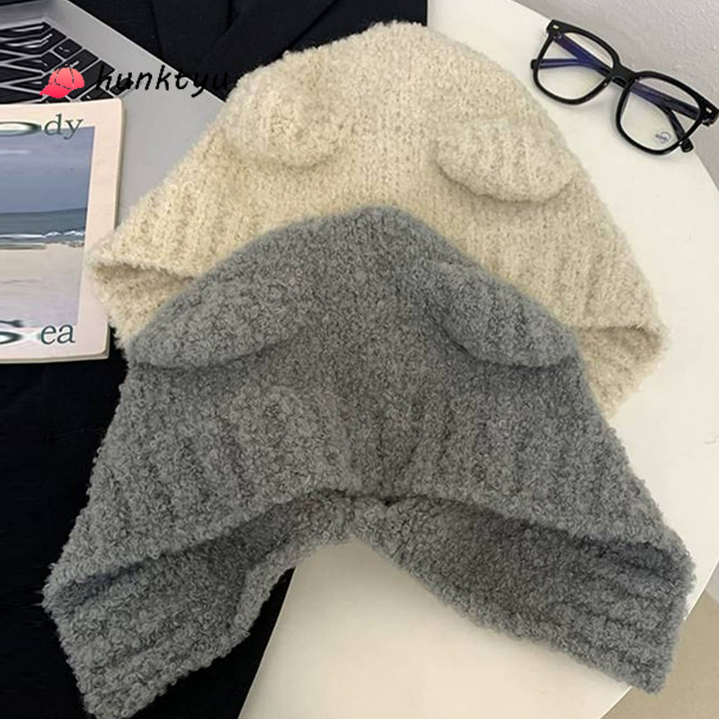 COD💕หมวกไหมพรมขนนุ่ม หวานและน่ารัก หนา อเนกประสงค์ หมวกกันหนาว หมวกไหมพรมอุ่น ผู้หญิง - รูปที่ 5