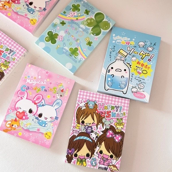 70แผ่นน่ารักญี่ปุ่นสมัยเก่าสไตล์แผ่นบันทึกข้อความกระดาษน่ารักโน๊ตบุ๊คแบบพกพาสาว สมุดบันทึก บันทึกเครื่องเขียนของเล่นโรงเรียน สถานี