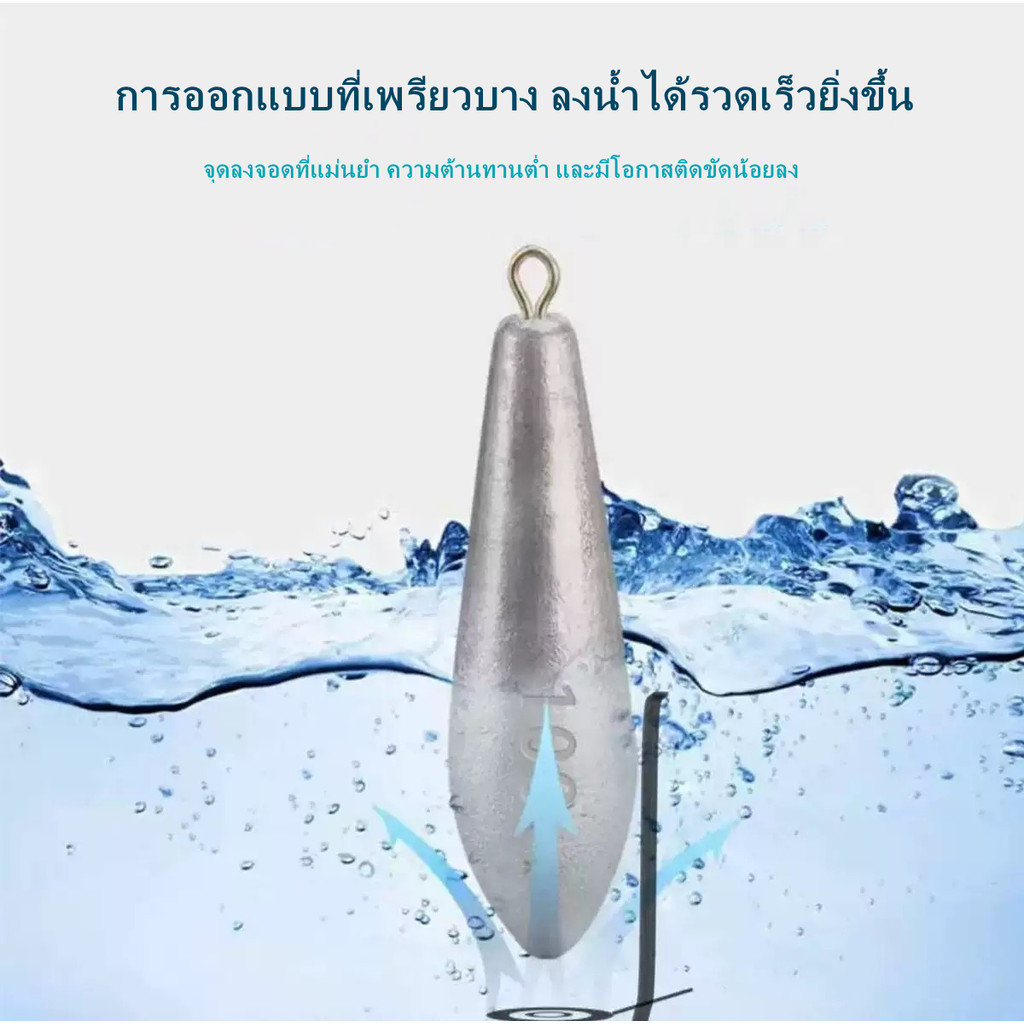ตะกั่วตกปลา ทรงหยดน้ำ อุปกรณ์เสริมตกปลา ตะกั่ว Drop shot
