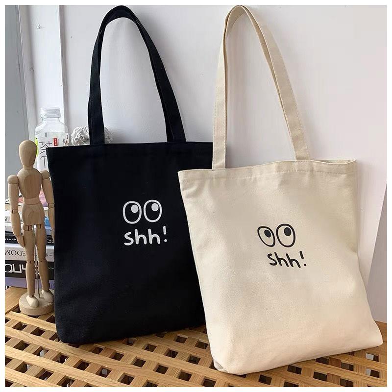 กระเป๋าผ้าแคนวาส ไหล่เดียว สำหรับสุภาพสตรี มือถือ เป็นมิตรกับสิ่งแวดล้อม เหมาะสำหรับการช็อปปิ้ง