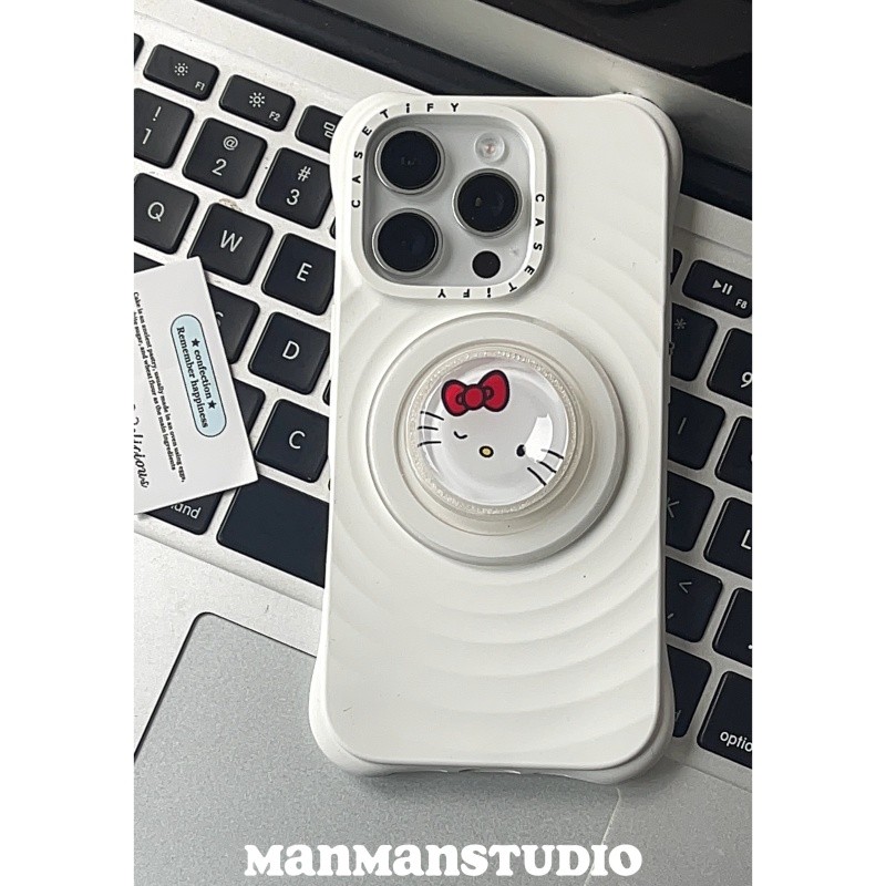 griptok magnetic phone stand เหมาะสําหรับใบหน้าใหญ่น่ารักคิตตี้แมวหยิกเพลงโบว์ฟองเซาแม่เหล็กที่วางโท