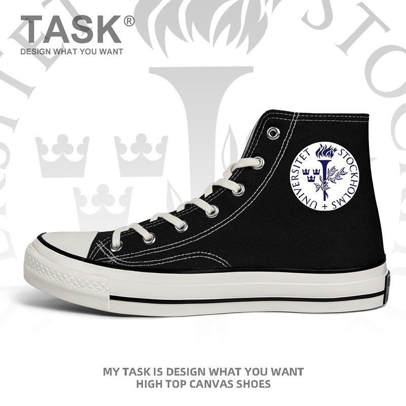 TASK Stockholm University ภาษาสวีดิชที่มีชื่อเสียง School Class Uniform รองเท้าผ้าใบคุณภาพสูงผู้ชายผ