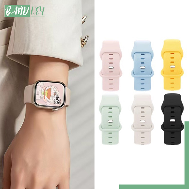 สายซิลิโคนยางอ่อนอุปกรณ์เสริมวงกีฬา for Smartwatch Series 11 10 9 8 7 6 IWatch SE Ultra 3 2 49mm 46 45 44 42 41 40 38mm