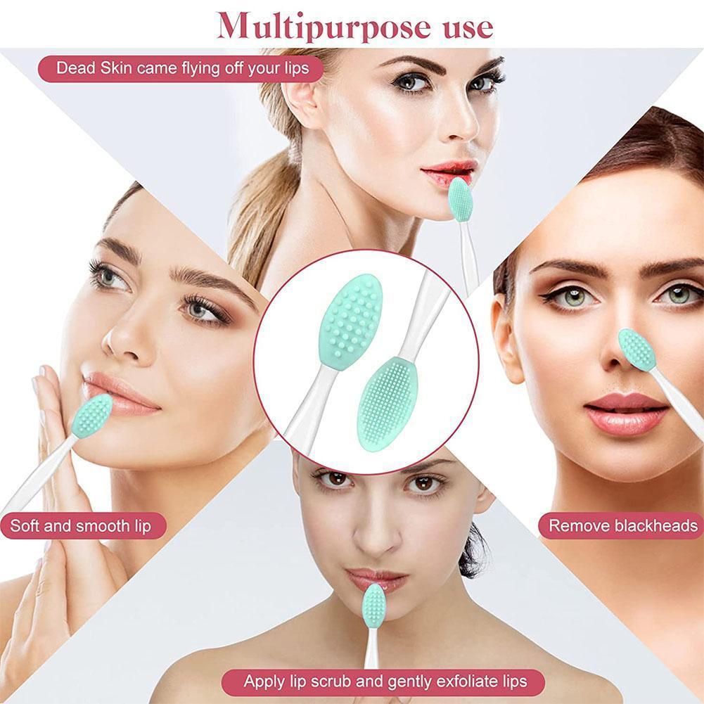 ซิลิโคนสองด้าน Exfoliating Soft Nose Brush Soft Face Clean Care เครื่องขัดจมูกนวด C4j3