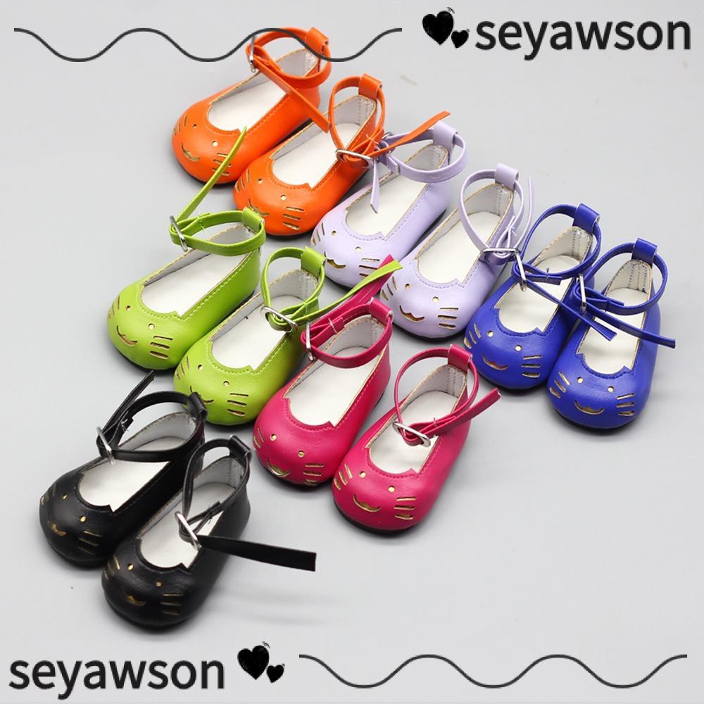 SEYAWSON รองเท้าหนัง PU, Handmade PU หนังตุ๊กตาเด็ก,เด็กการ์ตูนน่ารักตุ๊กตาอุปกรณ์เสริมคอสเพลย์สําหร