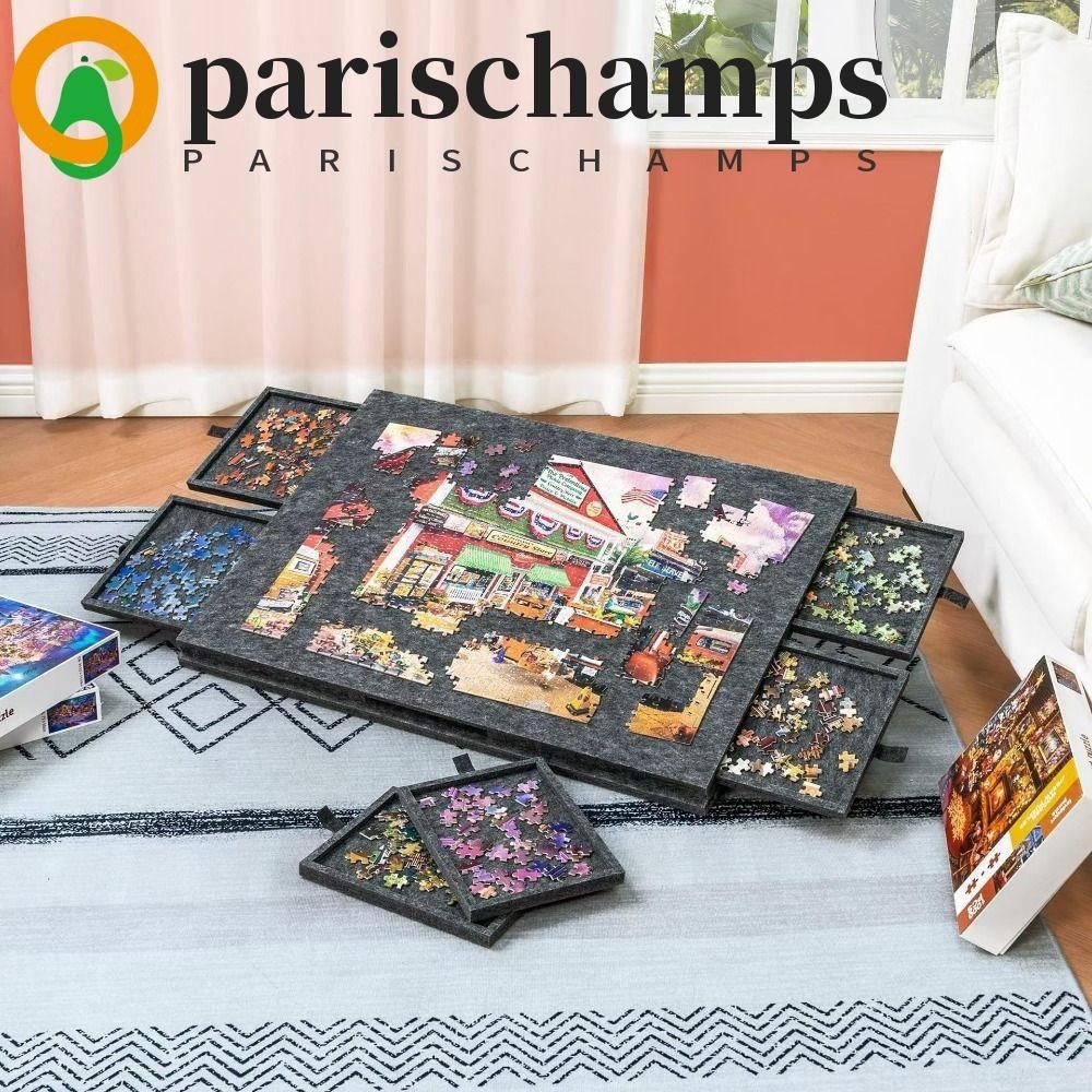 PARISCHAMPS 1000-Piece Jigsaw Puzzle Mat, 2-in-1 Felt Puzzle Storage Pad, Portable Foldable 1000-Pie