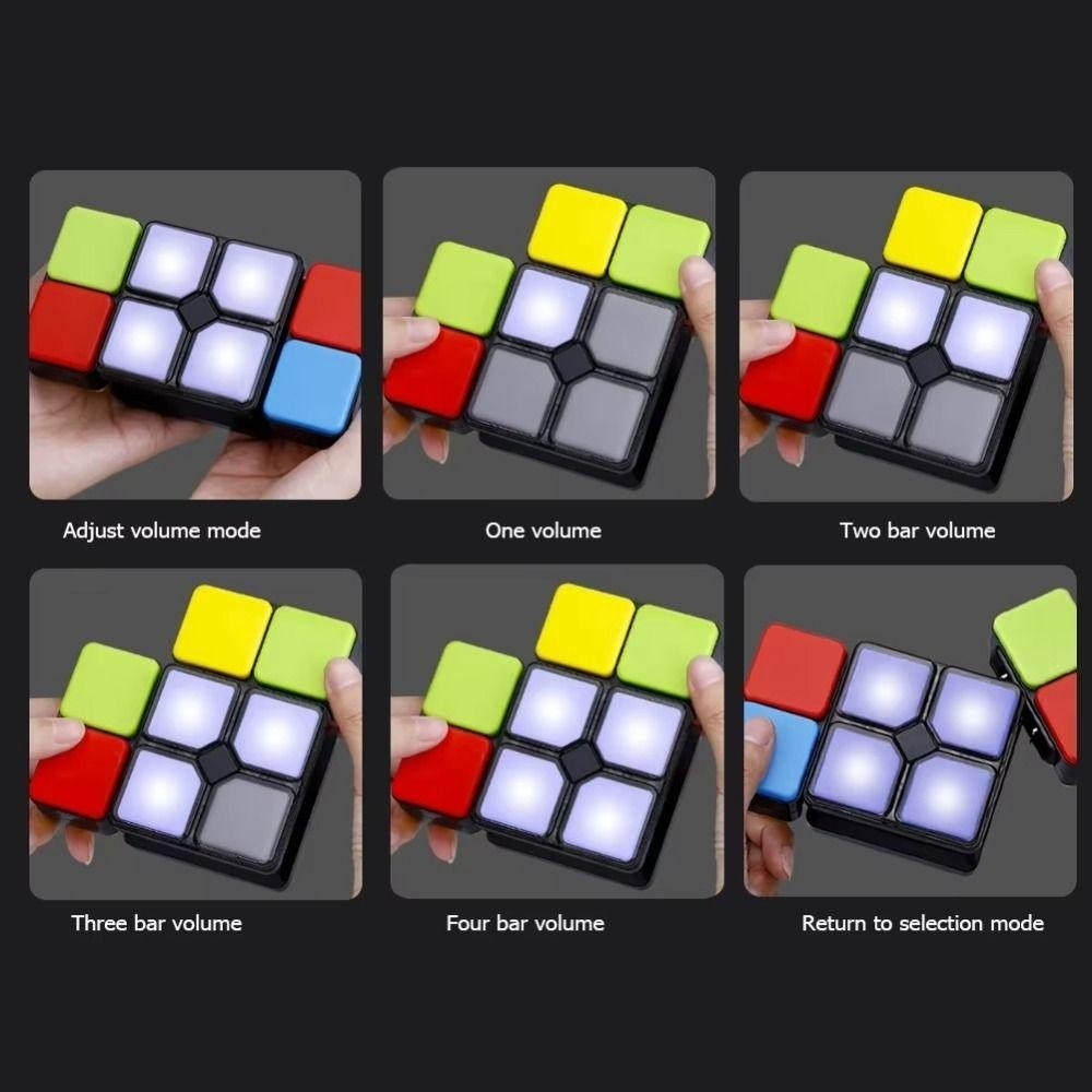 USNOW Electronic Magic Cube Memory Game Plastic Led Light Glow Music Magic Cube Flipslide Puzzle Game Change Match Intelligence Kids Toy - รูปที่ 6