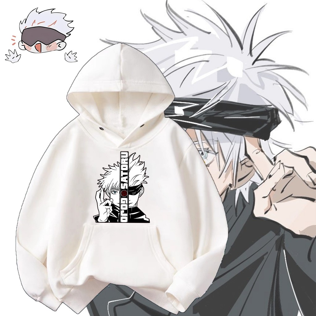 Jujutsu Kaisen GOJO SATERUU Anime Character เสื้อฮู้ด เด็ก ผ้าฝ้าย Hoodie 120CM-150CM สวมใส่สบาย (Children's Edition)