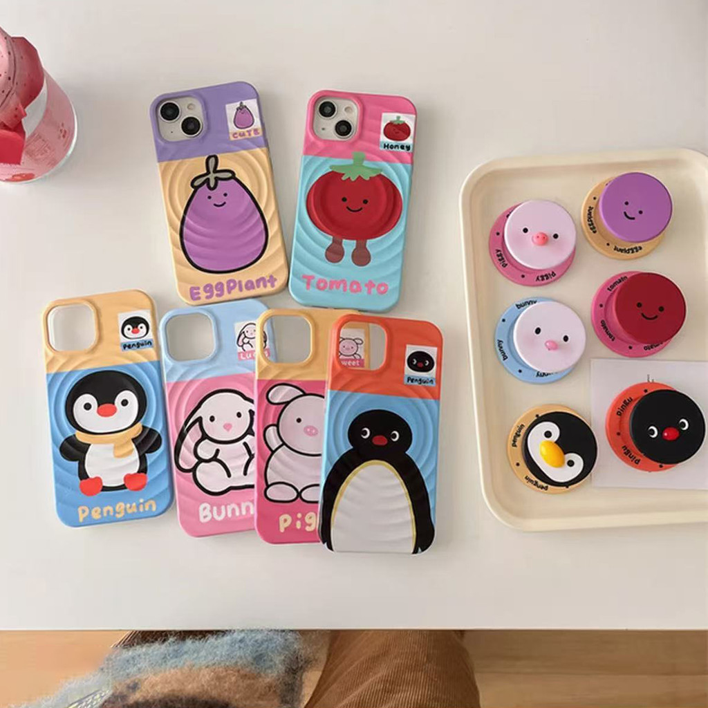 เคสไอโฟน 15 สำหรับ iPhone 13 14 16 11 12 Pro Max 16 14 15 Plus X XR XS Max เพนกวินหมูหวานฝาครอบชาร์จแบบแม่เหล็ก